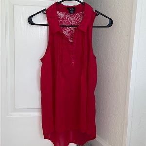 Bright pink collared tank